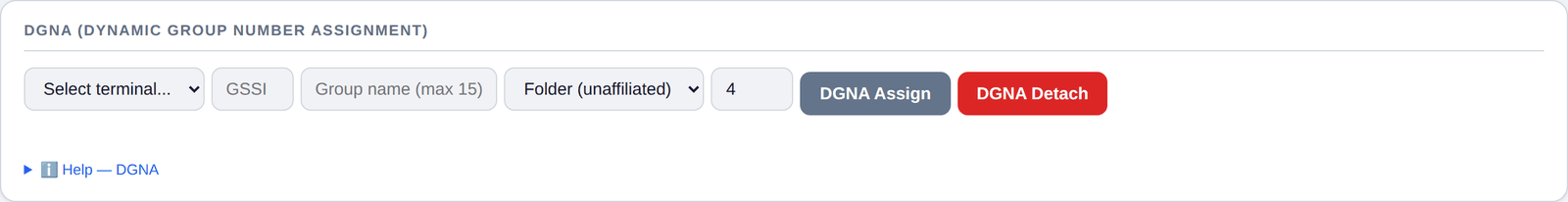 DGNA — dynamic group number assignment