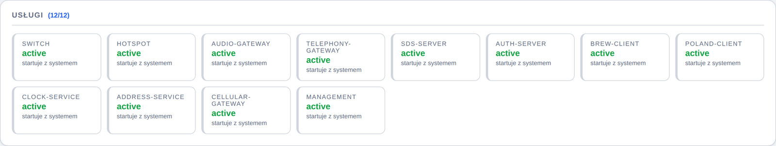System — usługi